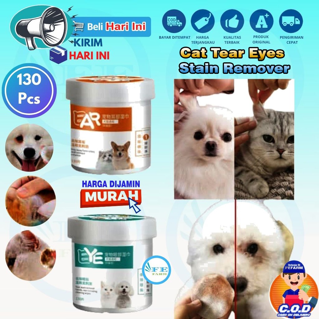 Tisu Basah Kucing Pembersih Noda Anjing Cat Tear Mata Stain Remover FEFARM