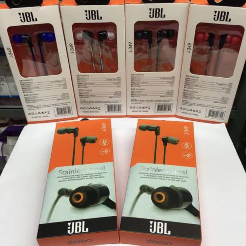 Handsfree Rub-ber series JBL J-349 Stereo Bass Premium Quality