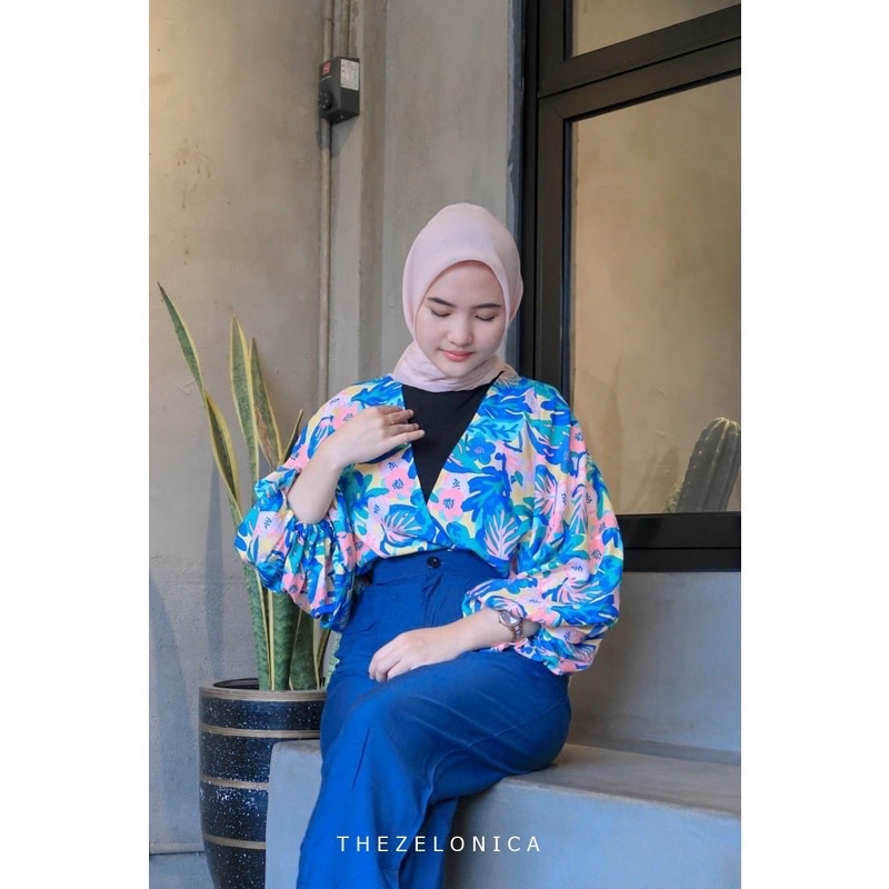 Zelonica Ornamental Garden Outer Bahan Rayon Premium