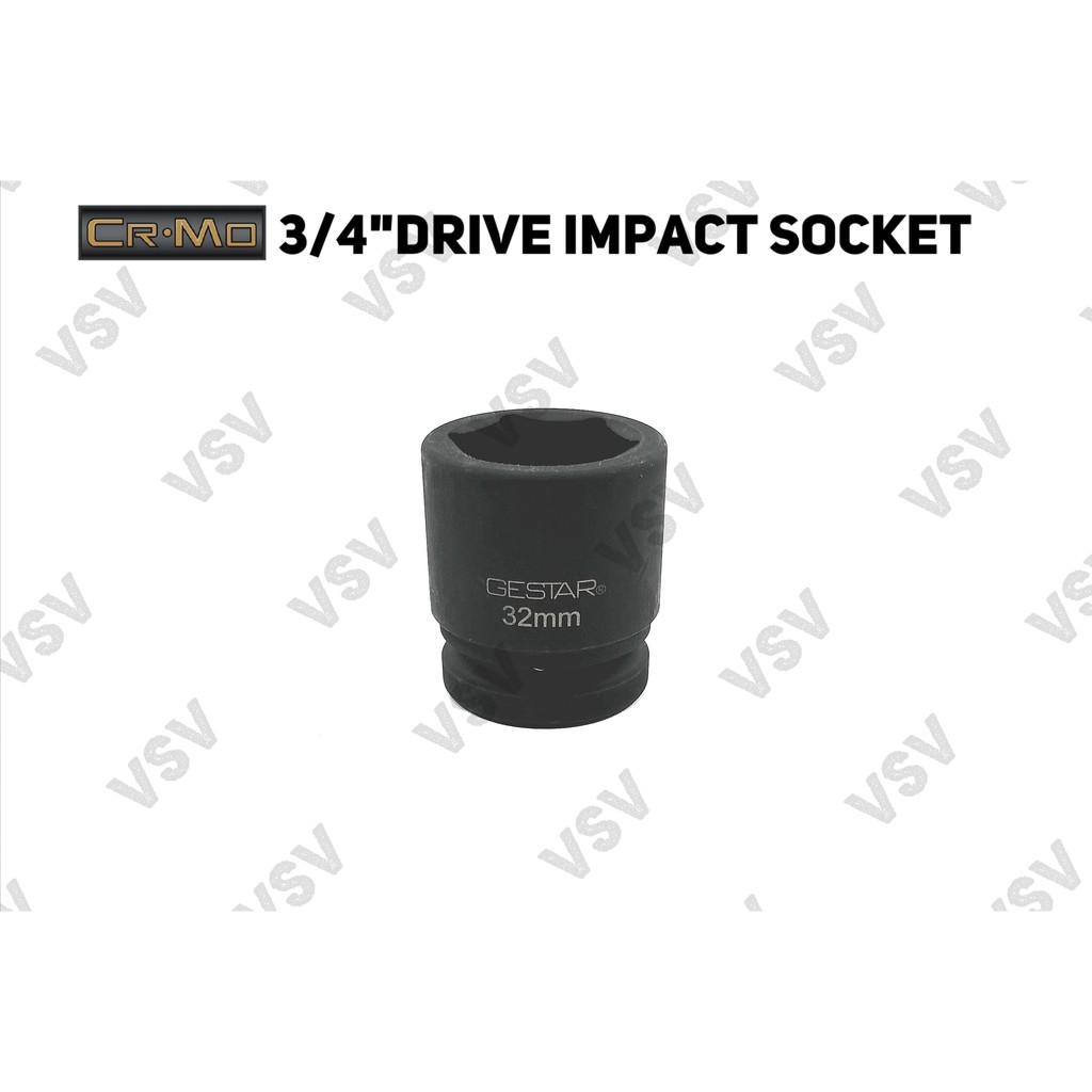 Gestar 3/4&quot;Dr Impact Socket 36mm, 37mm, 38mm Kunci Shock impact Sock Sok