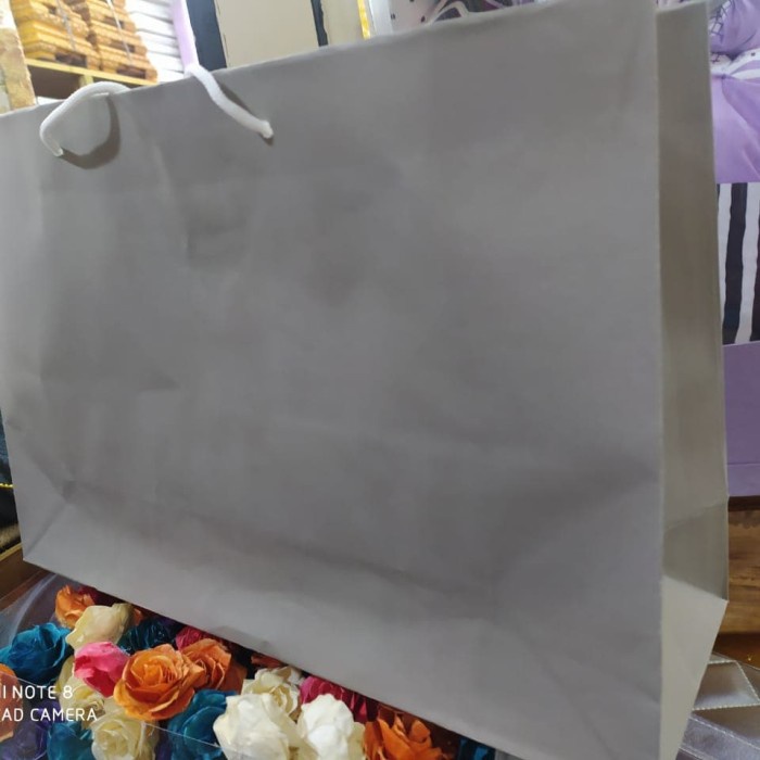 

✨ BISA COD ✨ paper bag XL abu isi 12 pcs terlaris dan termurah