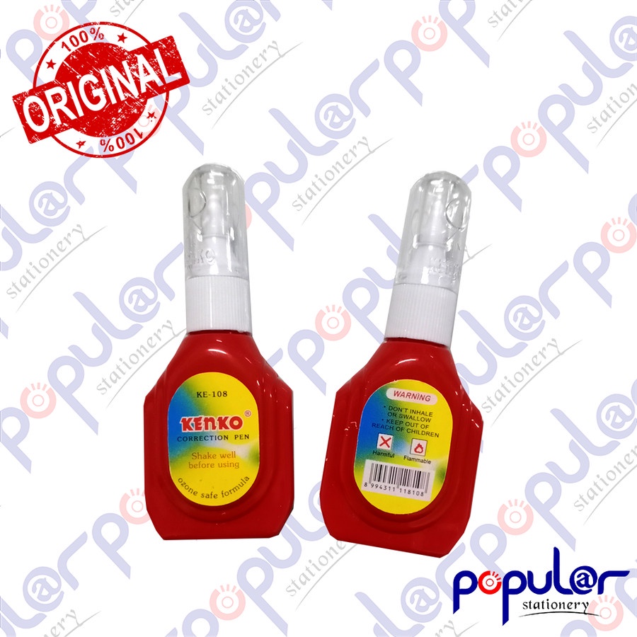 

Tip Ex / Correction Pen Cair Kenko KE-108 Mini Botol Merah