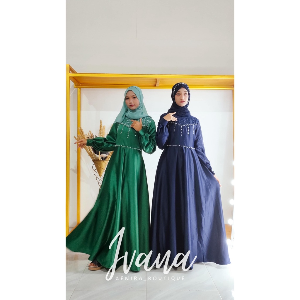 IVANA GAUN payet brokat kekinian / baju pesta / prewedding / wisuda / gamis kondangan / couple / tersedia ukuran kecil hingga jumbo