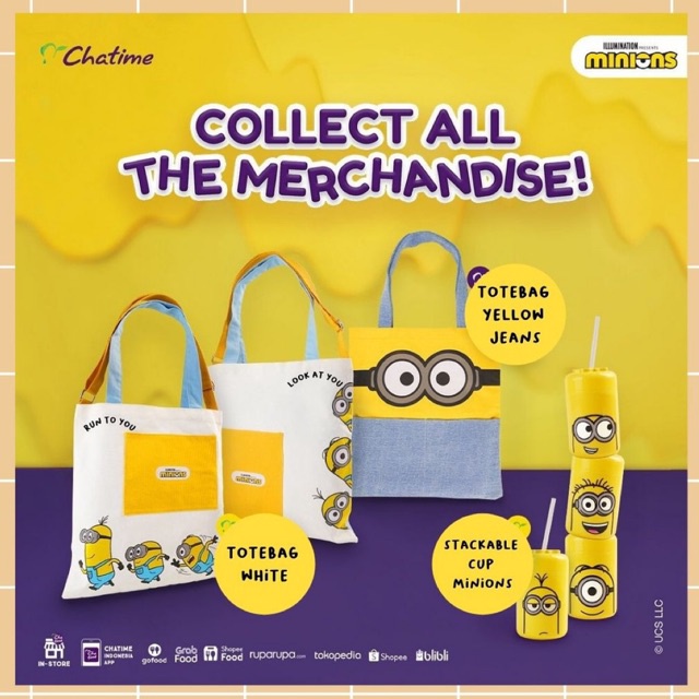 ❌SOLD OUT ❌ FLASH SALE Tumbler Chatime x Minions / Merchandise Chatime x Minions Termurah (Reusable 