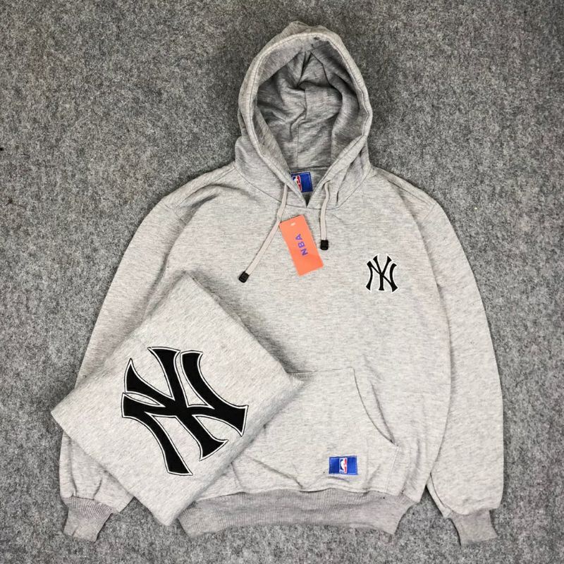 HOODIE NY YANKES WARNA ABU sweater premium original logo bordi