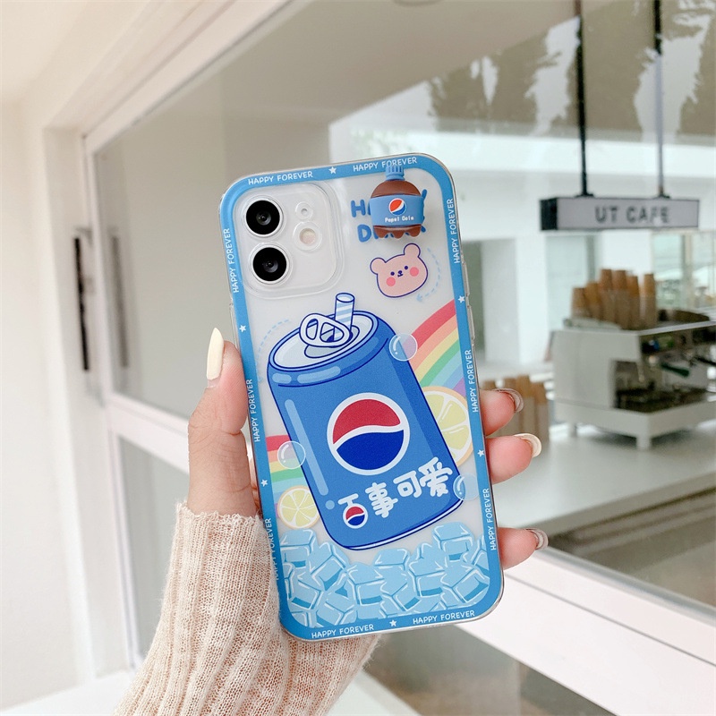 IPHONE Lucu Minuman Spinner Transparan Lembut Phone Case Cover Pressure Release Untuk Iphone6 6s 78 PLUS X XR XS 11 12 13 PRO MAX SE 2020