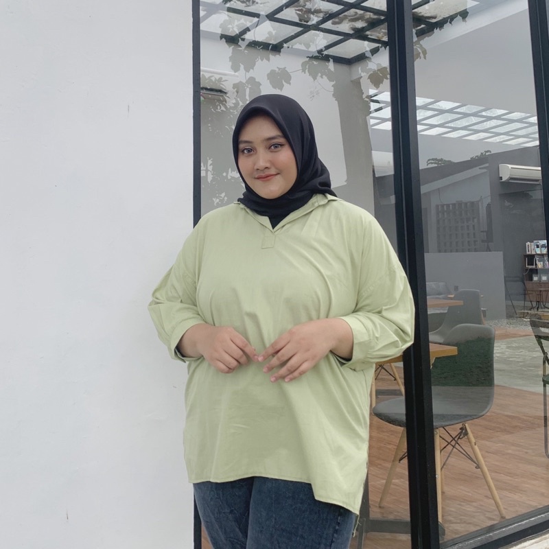 Kalina Blouse Oversize | V Neck Jumbo