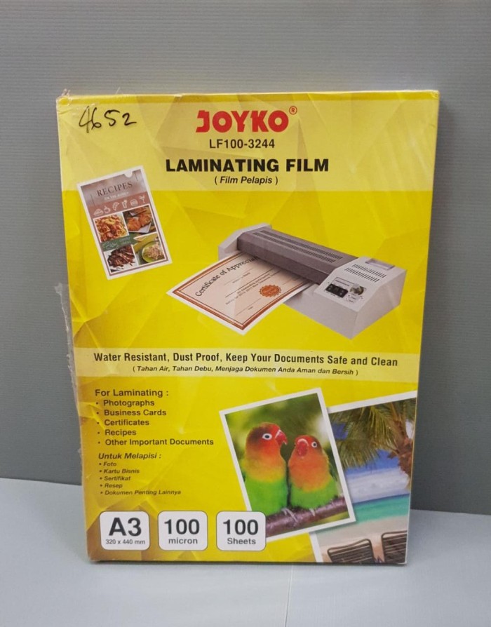 

PLASTIK LAMINATING JOYKO LF100-3244 A3 (100lembar)
