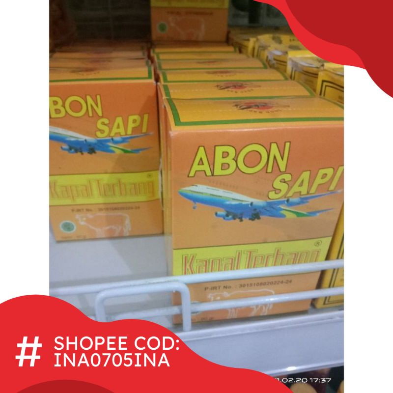 Abon Sapi Cap Kapal Terbang 90 gram x 10 kotak / EXP Februari 2024