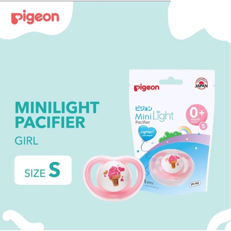 Pigeon Minilight Pacifier ukuran S/M/L - Empeng bayi