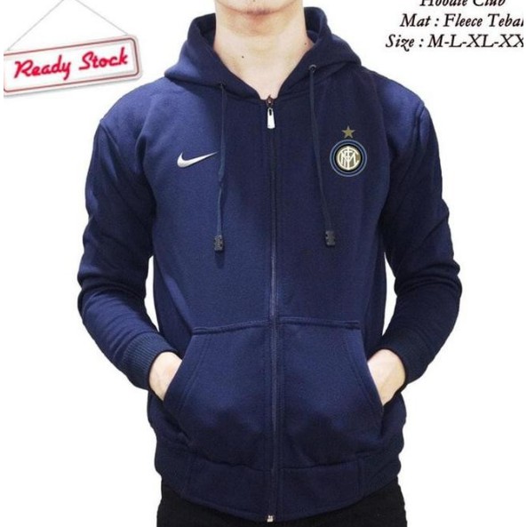 Jaket Hoodie HALFZiPPER Sweater Obral NiKE + iNTER MiLAN polos custom