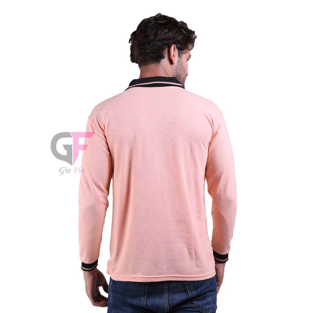 GIOFLO Kaos Panjang Polo Shirt Pria Fashion T-Shirt Salem Muda / PLS 58