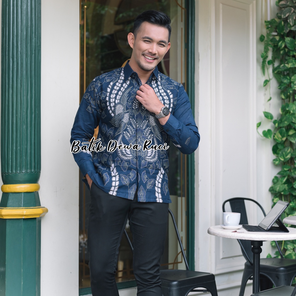 BATIK NAVY BINAYA FULL FURING KATUN HALUS SIZE M-XXL HIGH QUALITY