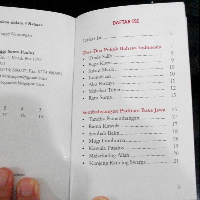 Buku Doa Doa Pokok Dalam 4 Bahasa