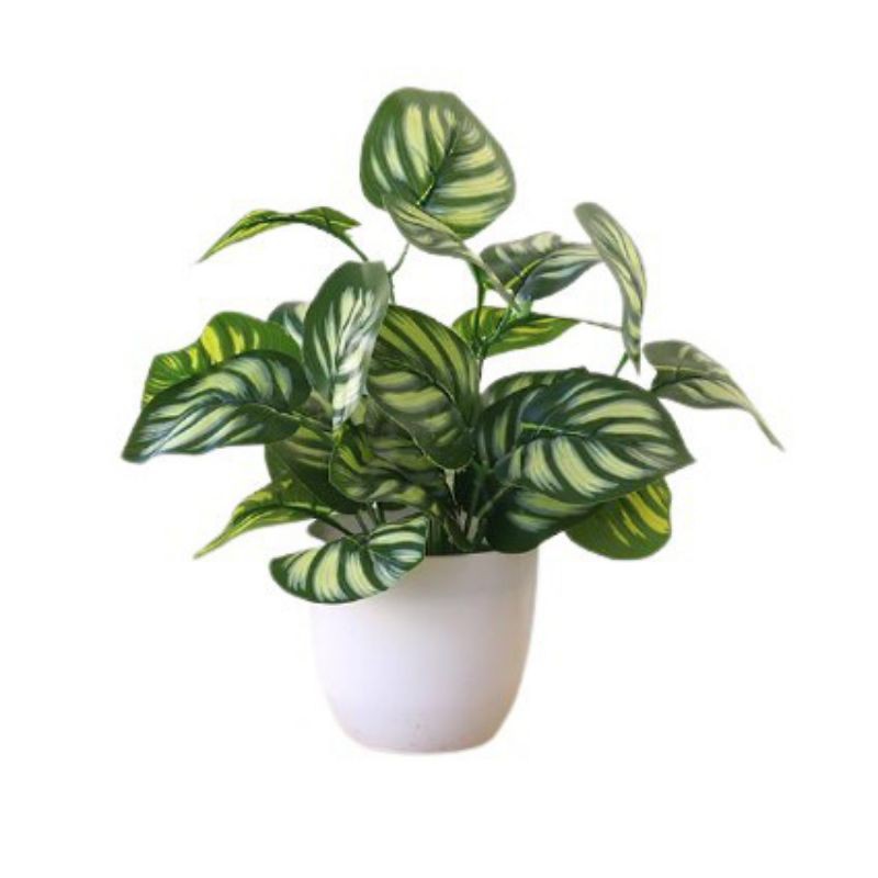 JY POT27 TANAMAN HIAS INDOOR PLASTIK POT BUNGA ARTIFICIAL DAUN RAMBAT DEKORASI MONSTERA KERING