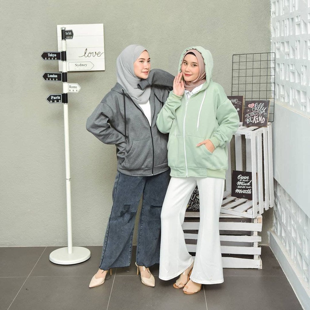 Nara Grosir - XXL Zipper Hodie l Jaket Hodie Polos l Fashion Pria dan Wanita