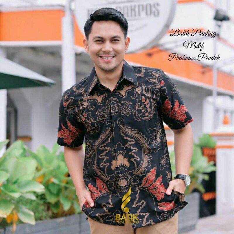 PRABOWO KEMEJA BATIK PRIA LENGAN PENDEK BATIK PRIA MODERN ATASAN BATIK PRIA MODERN ATASAN BATIK PRIA