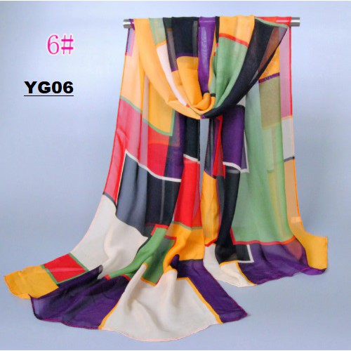 Syal Soft Chiffon Geometric YG