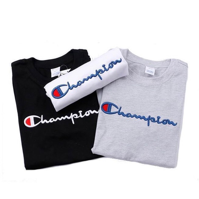 Kaos Champion Logo Bordir Europe Market Original