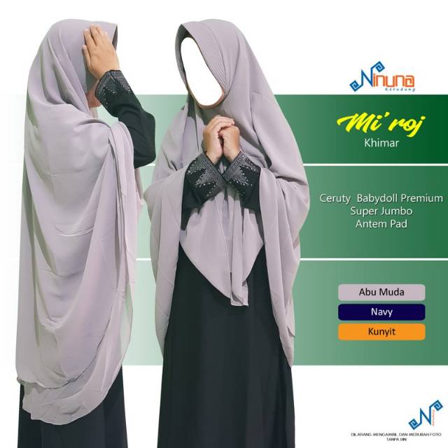 Khimar Super Ceruty Jumbo Besar Antem Pad Syari Mi'raj Raqumi Original