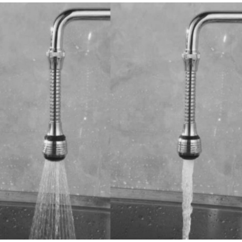 SAMBUNGAN KRAN AIR FLEKSIBEL TURBO FLEX FAUCET 360 DERAJAT 2 MODE