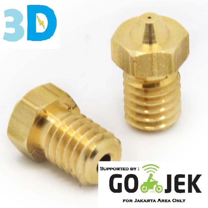 Reprap 3D Printer E3D-M6 Threaded Brass Nozzle 0.4/1.75 mm