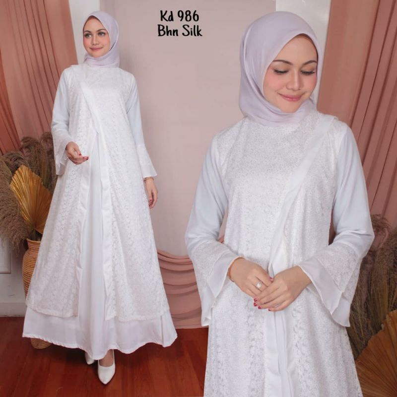 BAJU GAMIS PUTIH PREMIUM MEWAH