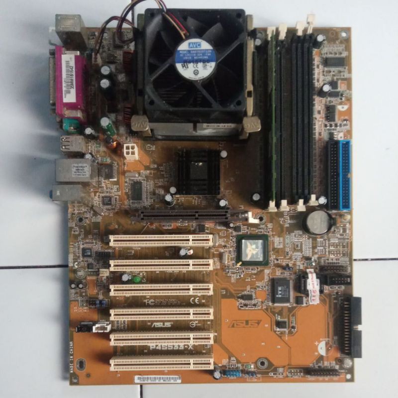 Motherboard Jadul Rusak ASUS P4S533-X (Bonus Processor, Fan, RAM 1GB)
