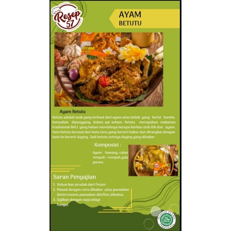 AYAM BUMBU BETUTU BALI RESEP 57 350GR