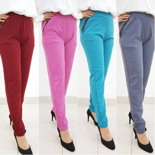 CELANA LUNA RESLETING / PANTS ZIPER / CELANA LUNA WANITA JUMBO / CELANA PANJANG WANITA