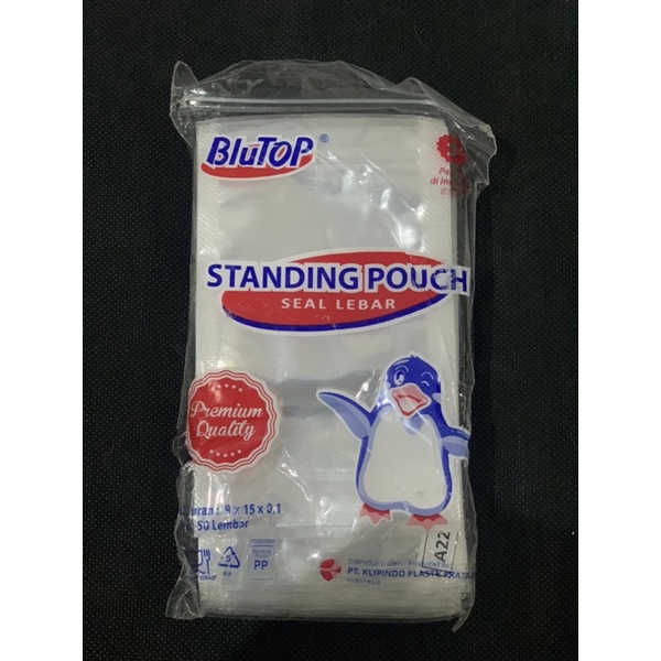 HCS - STANDING POUCH 9x15 STP DOUBLE SEAL / KEMASAN PLASTIK BERDIRI KLIP TEBAL  ISI 50 SEAL LEBAR PCS BY KLIPINDO