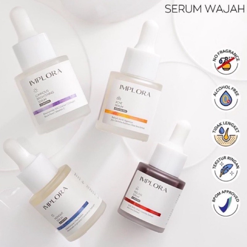 IMPLORA SERUM WAJAH ORIGINAL TERMURAH | ACNE SERUM| LUMINOUS | PEELING