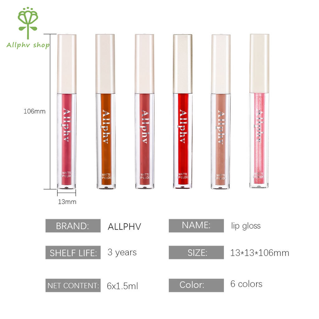 Allphv Lasting Glossy Lip Gloss Liquid Lipstick Make Up anti air lipstick velpet matte lipstick