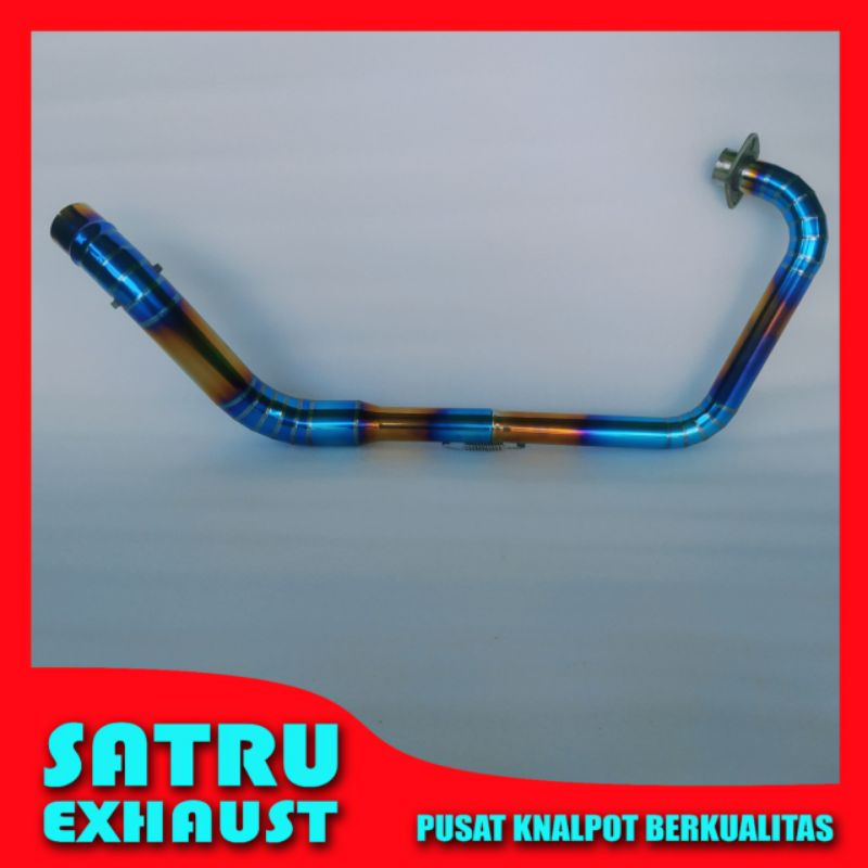 Pipa leheran knalpot bluegold Byson Karbu - Byson Fi injeksi full cacing stainless