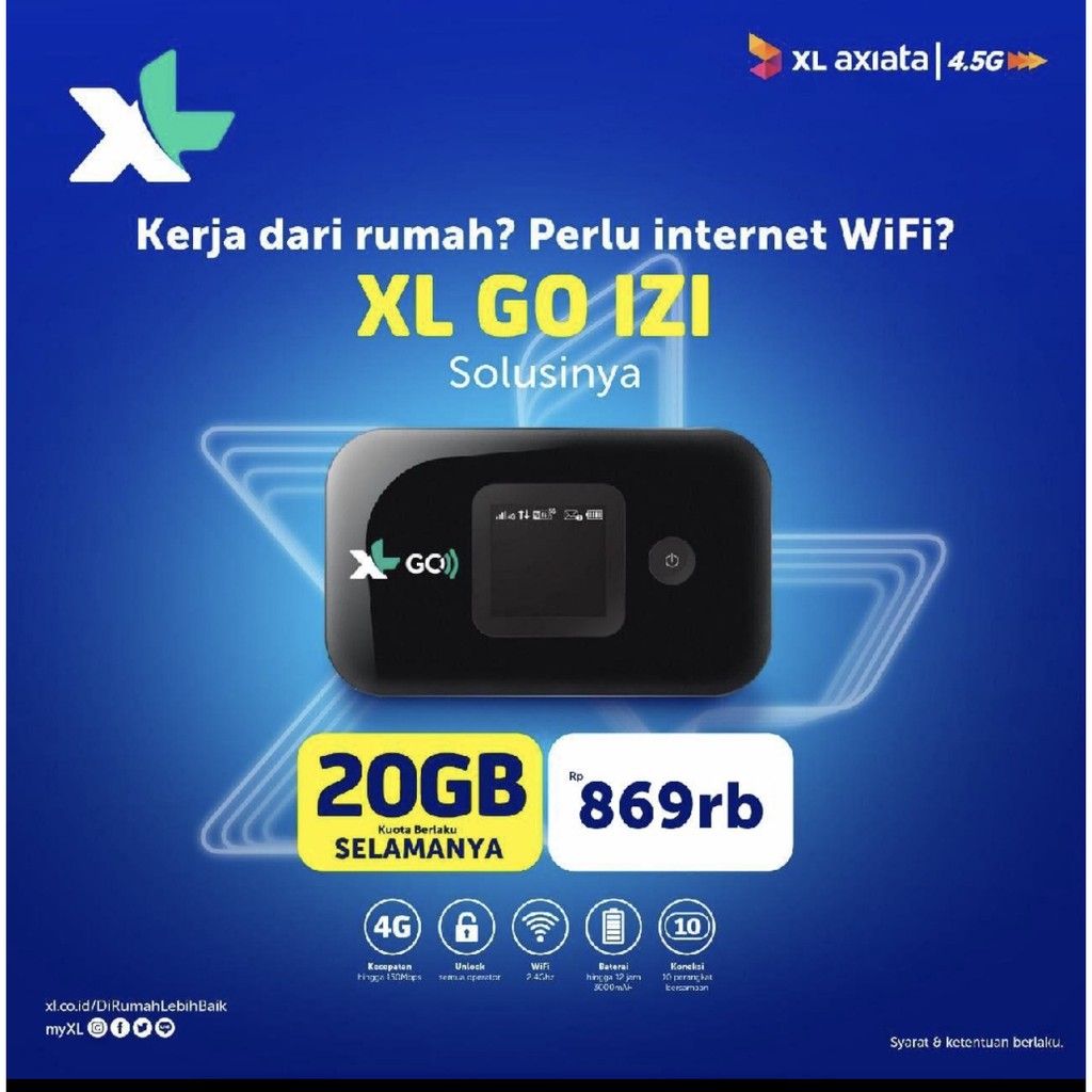 Huawei E5577 MAX Modem Mifi 4G LTE Free XL GO IZI 20GB UNLOCK VERSION