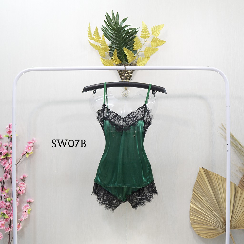 [PRIOVASI AMAN] SETELAN BAJU TIDUR WANITA LINGERIE SEXY NIGHTWON HIJAU SW07B