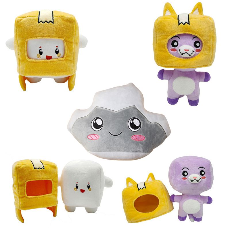 Lankybox Plush Toys BOXY FOXY ROCKY Sticky Milky Shark Tree Barrel Stuffed Kid Game Figure Plushie Doll