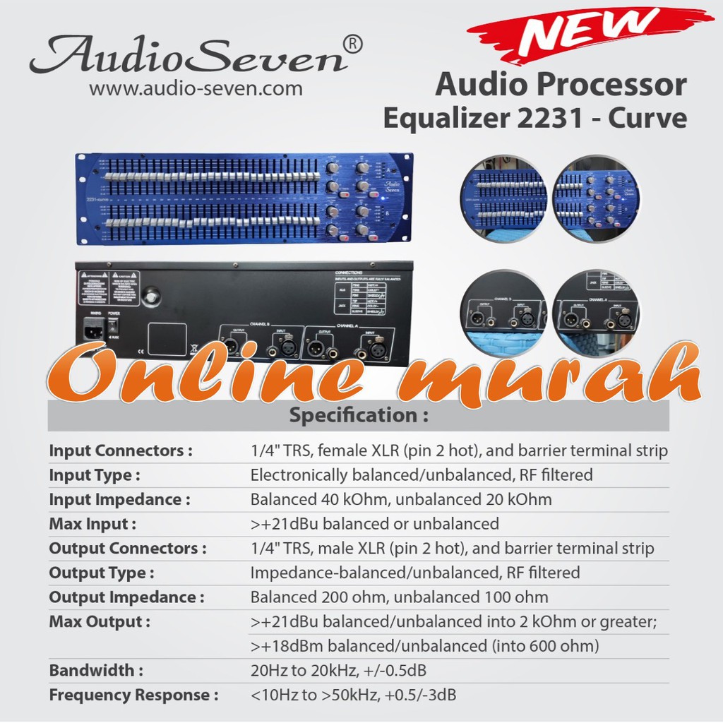 EQUALISER AUDIO SEVEN AUDIO PROCESSOR 2231 CURVE
