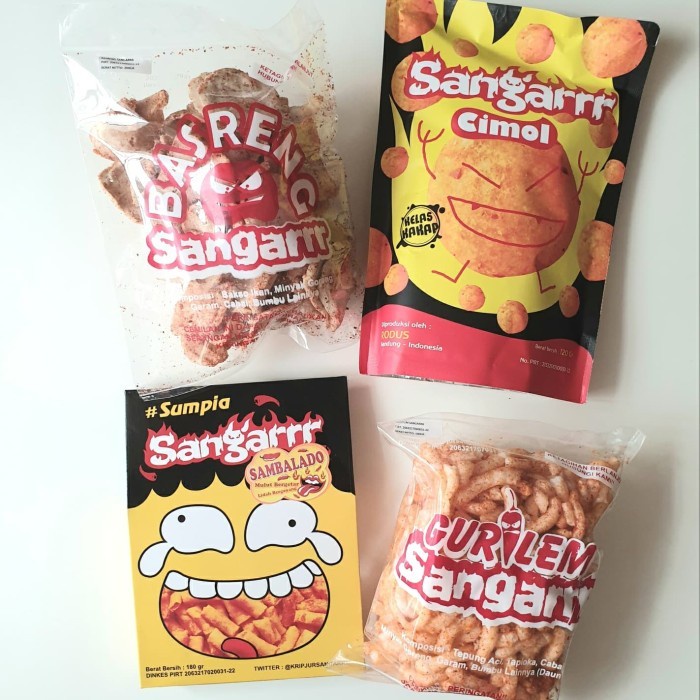 

Snack Paket Cemilan Serba Pedas Sangar Gurilem/Basreng/Sumpia Gurih