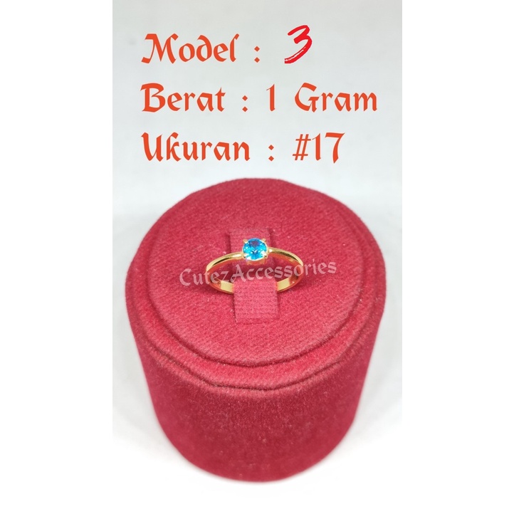 Cincin Dewasa Permata 1 Gram Emas Muda