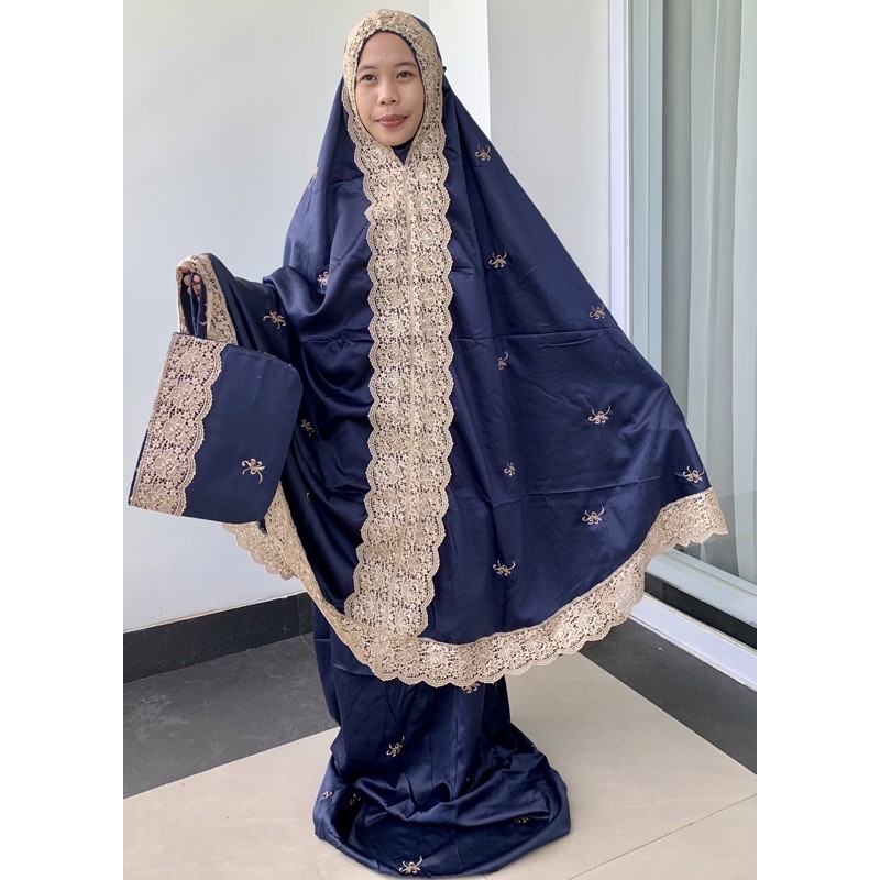 MUKENA JIZZA SYAHRINI BAHAN KATUN MIKRO MEWAH MIX RENDA ORIGINAL