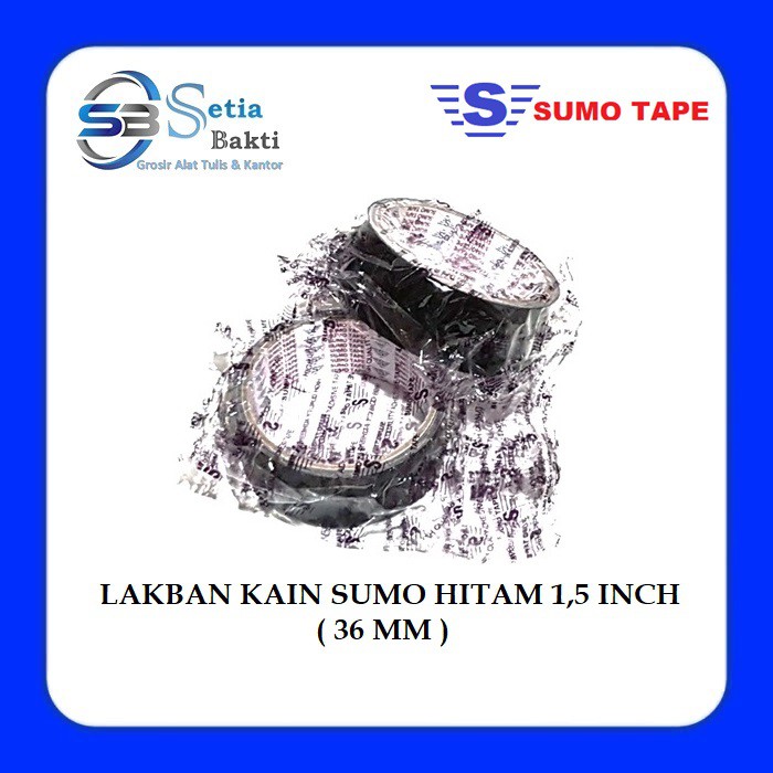 

SUMO TAPE - Lakban Kain Jilid 1,5 Inch Hitam - 1 Pcs