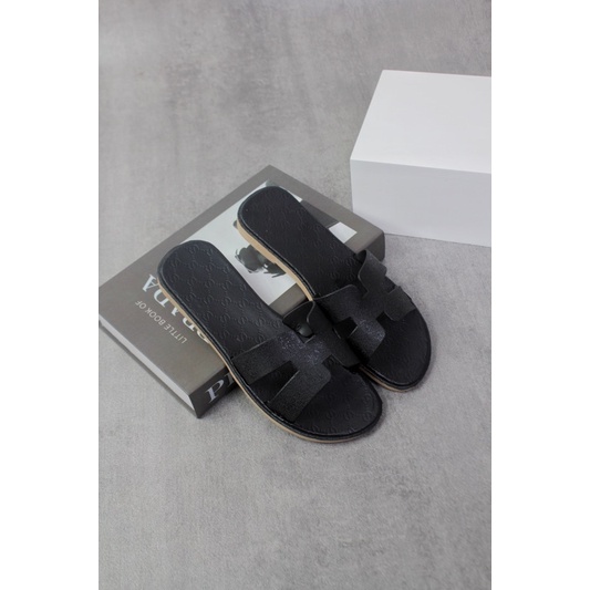 ( BALANC* ) Sandal BOLONI slop cewek H kekinian-Hitam