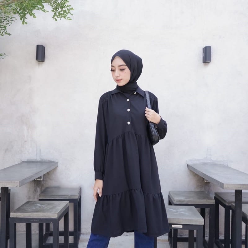 (MSB) TUNIK KESUMA OVERSIZE RUFFLE DAILY BUSUI TUNIK RAYON UNIQLO