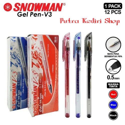 

Ballpoint Snowman / Pulpen/ V3 Semi Gel Ink-0.5-mm