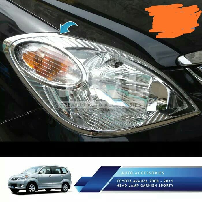 Garnish List Cover Lampu Depan Toyota Avanza Dan Xenia Vvti 2007 2010