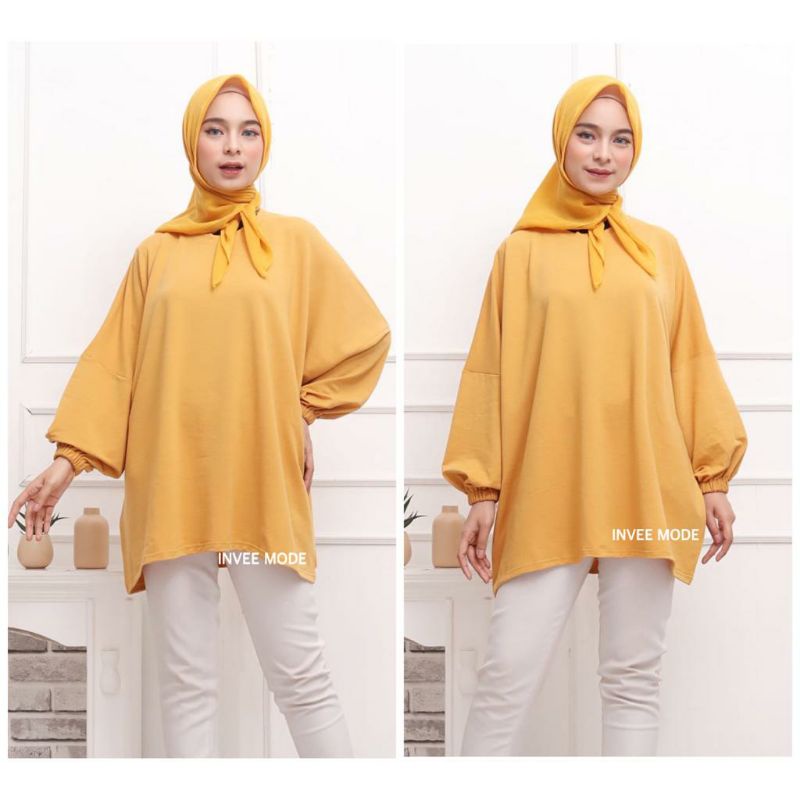 ATASAN BLOUSE WANITA BATWING JUMBO BIGSIZE OVERSIZE BABYTERRY SPANDEX - 1781-Kubus