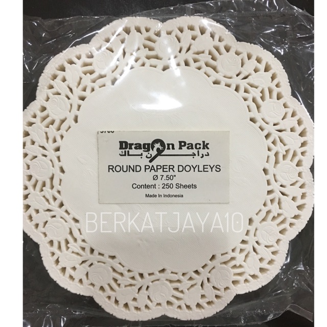 Paper Doilies 7.5” PUTIH (Isi 10 Pcs) Alas Renda Kertas Doyleys 7,5” 19 cm