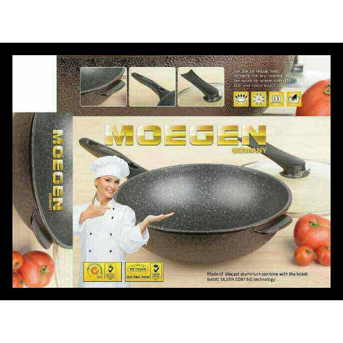 Panci Moegen Germany Marbel Coating Wok Pan Marble Mogen German Termurah