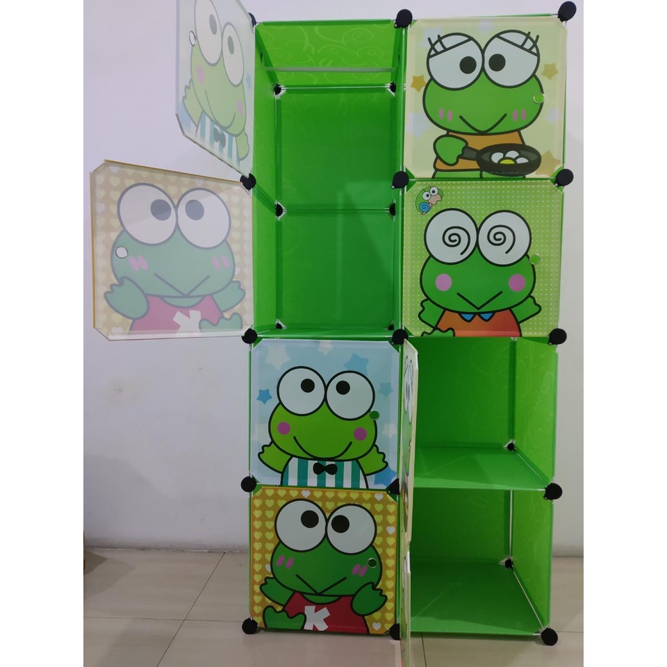 (7KG) SHENAR LEMARI PLASTIK 2X4 KEROPPI FREE ONGKIR / LEMARI PLASTIK BERKARAKTER MENARIK